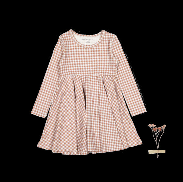 the-printed-long-sleeve-dress-rosewood-gingham Lovely Littles - Sophia's StyleLong Sleeve Dress-1